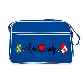 Cardio heart Drapeau Suède, drapeau Canada - Sac Retro - bleu/blanc - Devant