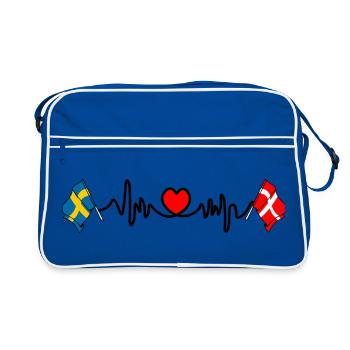 Cardio hartjet Flag Sweden, flag Denmark - Retro Bag - blue/white - Front