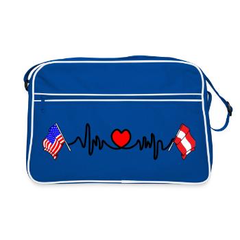 Cardio cardio drapeau USA et drapeau Autriche - Sac Retro - bleu/blanc - Devant