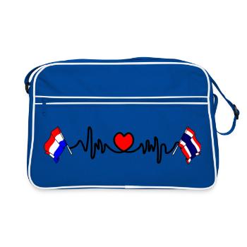 Cardio heart Drapeau Pays-Bas Thaïlande - Sac Retro - bleu/blanc - Devant
