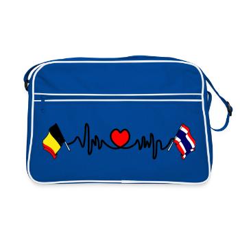 Cardio heart Drapeau Belgique Thaïlande - Sac Retro - bleu/blanc - Devant