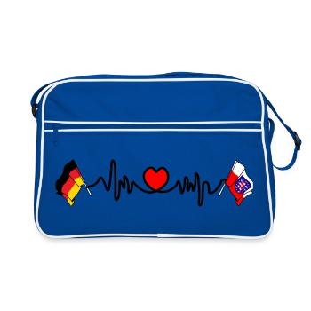Cardio heart Flag Germany, Thuringia - Retro Bag - blue/white - Front