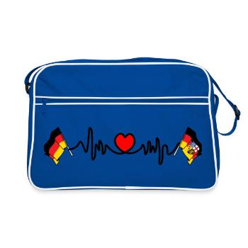 Cardio heart Flag Allemagne, Sarre - Sac Retro - bleu/blanc - Devant