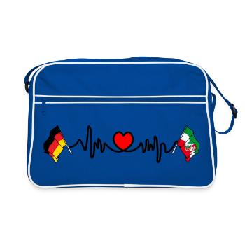Cardio cardiaque Drapeau Allemagne, Rhénanie-du-Nord-Westphalie - Sac Retro - bleu/blanc - Devant