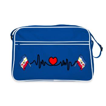 Cardio de fréquence cardiaque pour Mecklembourg-Poméranie-Occidentale - Sac Retro - bleu/blanc - Devant