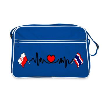 Cardio Heart Flag Pologne, Thaïlande - Sac Retro - bleu/blanc - Devant