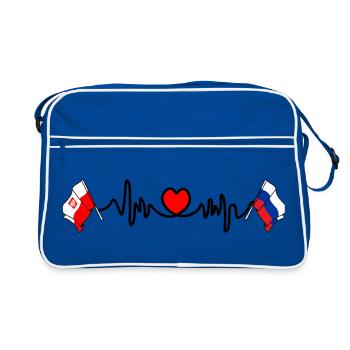 Cardio cardiaque Drapeau Pologne, Russie - Sac Retro - bleu/blanc - Devant