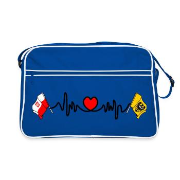 Cardio Heart Flag Pologne, Basse-Silésie - Sac Retro - bleu/blanc - Devant