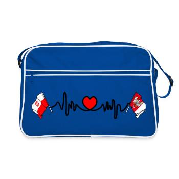 Cardio heart Flag Pologne, Grande-Pologne - Sac Retro - bleu/blanc - Devant