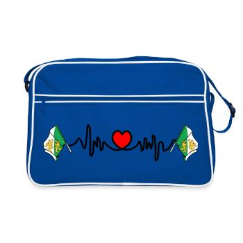 Herzfrequenz Cardio für Thurgau Schweiz - Retro Tasche - Blau/Weiß - Vorne