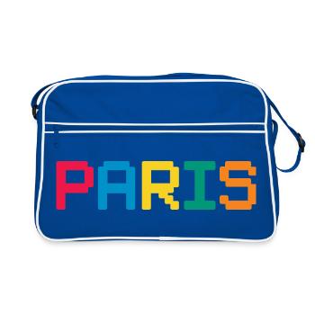PARIS Pixel - Retro Tasche - Blau/Weiß - Vorne