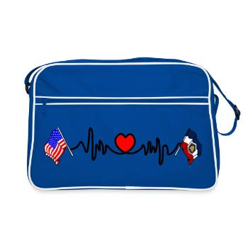 Cardio cardiaque avec drapeau des États-Unis et drapeau de l’Utah - Sac Retro - bleu/blanc - Devant
