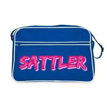 Gift for Saddler - Retro Bag - blue/white - Front