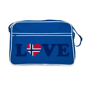 Amour - Drapeau de la Norvège - Norvège - Norvège - Sac Retro - bleu/blanc - Devant