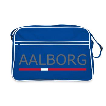 Aalborg - Drapeau du Danemark - Dänemark - Sac Retro - bleu/blanc - Devant