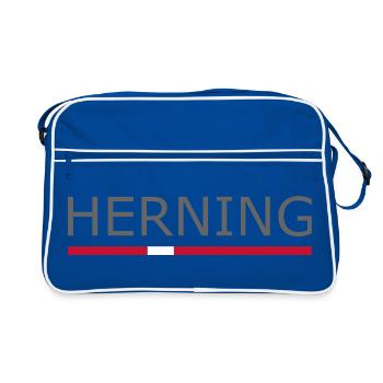 Herning - Denmark Flag - Denmark - Scandinavia - Retro Bag - blue/white - Front
