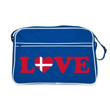 Love - Denmark - Liebe - Dänemark - Retro Bag - blue/white - Front