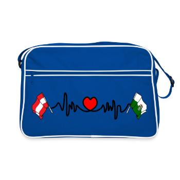 Drapeaux de Styrie avec battement de cœur - Sac Retro - bleu/blanc - Devant