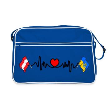 Lower Austria Flags Heartbeat - Retro Bag - blue/white - Front