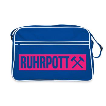 Ruhrpott - Ruhr Pott - Zeche - Zollverein - NRW - Retro Bag - blue/white - Front