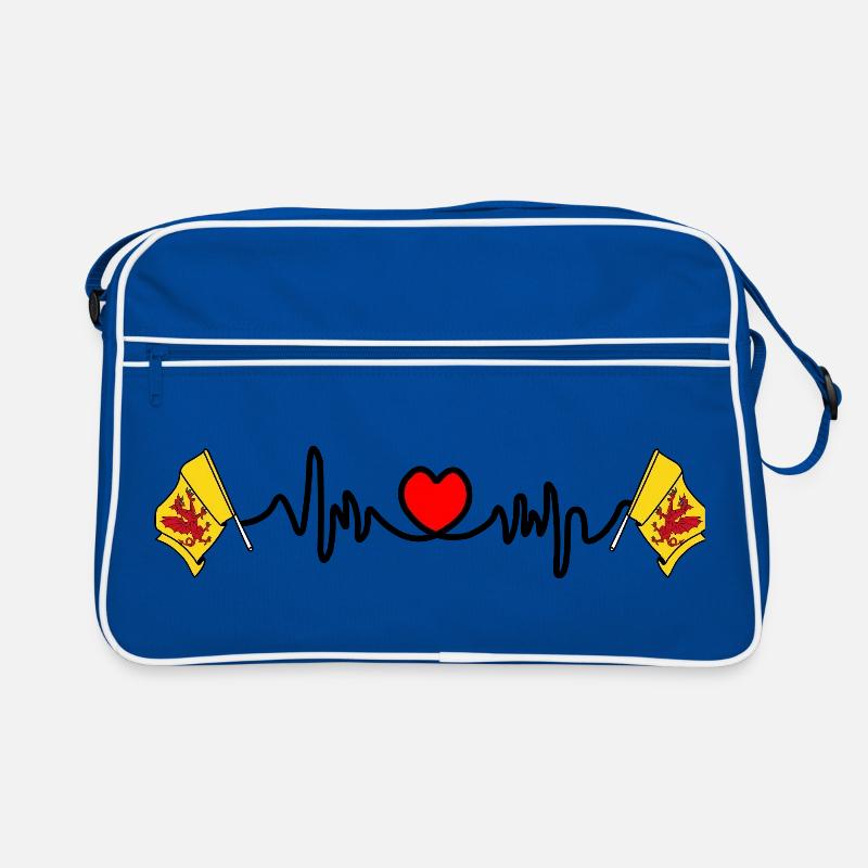 Somerset flag + heartbeat & heart Retro Bag
