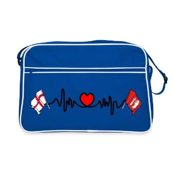 Fréquence cardiaque du Warwickshire et de l’Angleterre - Sac Retro - bleu/blanc - Devant
