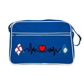 Yorkshire + heartbeat + flag England - Retro Bag - blue/white - Front