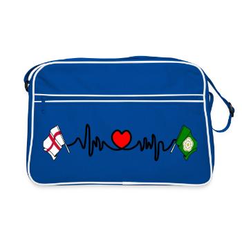 North Yorkshire+ England flag with heartbeat - Retro Bag - blue/white - Front