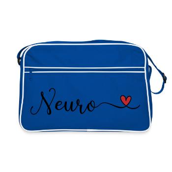 Neuro Heart Typography - Retro Bag - blue/white - Front