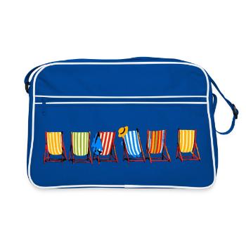 Chaises Longues Vacances Bord de Mer - Sac Retro - bleu/blanc - Devant