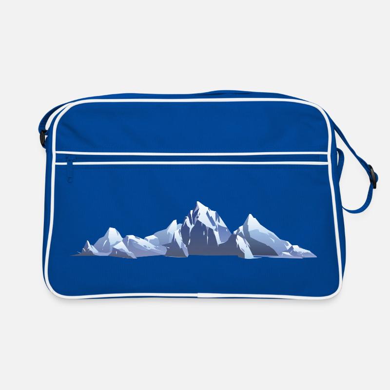 Berge | Gebirge - Retro Tasche - Blau/Weiß