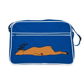 Cerf paresseux Halloween Costume Drôle Peu d’effort DIY - Sac Retro - bleu/blanc - Devant