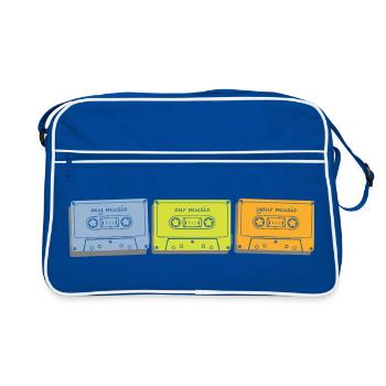 Musikkassetten Kassetten in Retro Pastellfarben - Retro Tasche - Blau/Weiß - Vorne