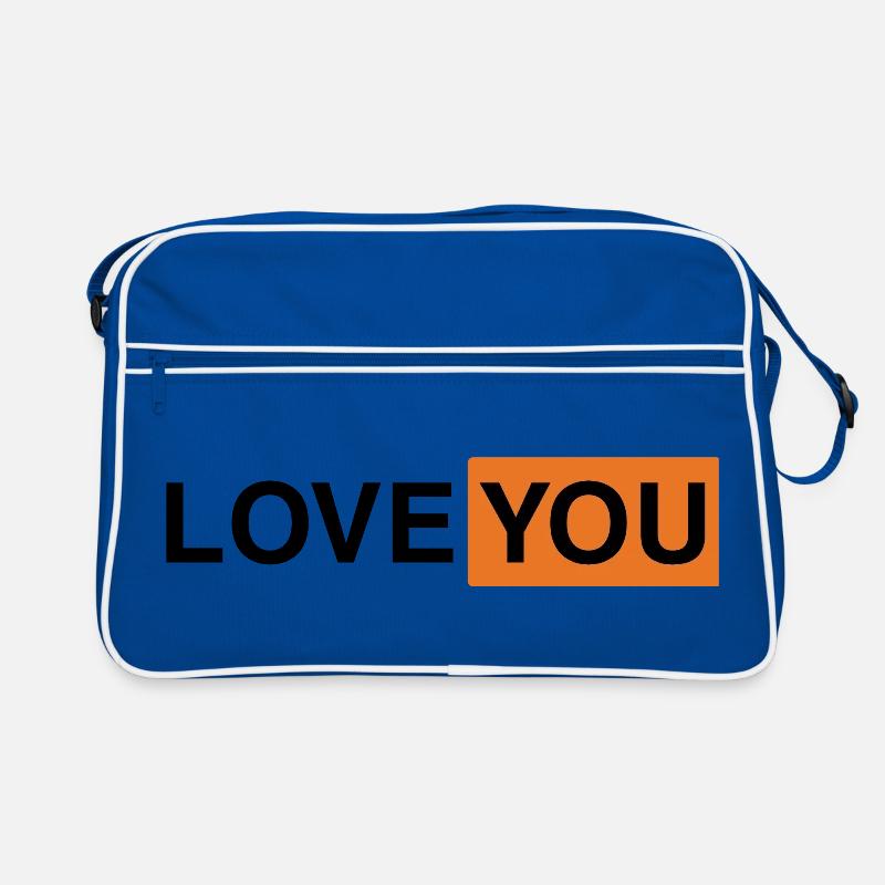 Je t’aime dans le style Hub - Sac Retro - bleu/blanc