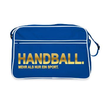 Handball. Mehr als nur ein Sport. (Gold) - Retro Tasche - Blau/Weiß - Vorne