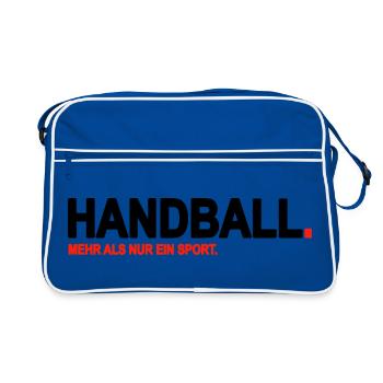 Handball. Mehr als nur ein Sport. (Schwarz) - Retro Tasche - Blau/Weiß - Vorne