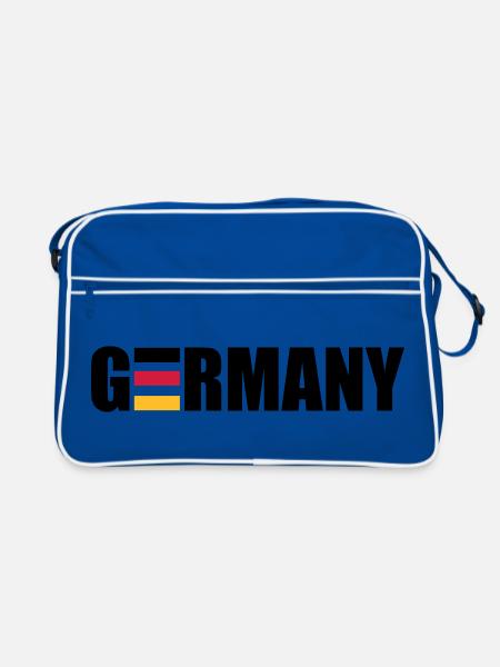 Germany | Deutschland | Flag | Flagge - Sac Retro - bleu/blanc - Devant