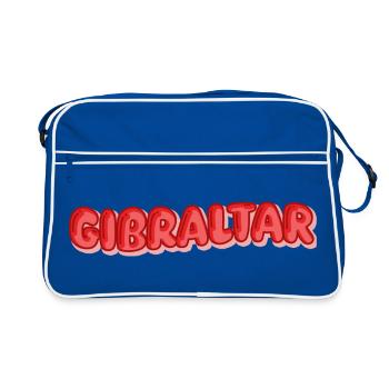 Cadeau pour Gibraltar - Sac Retro - bleu/blanc - Devant