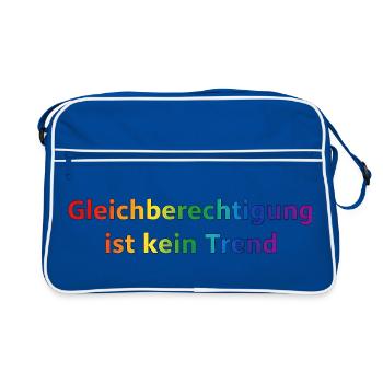 Gleichberechtigung ist kein Trend Regenbogen  - Retro Tasche - Blau/Weiß - Vorne