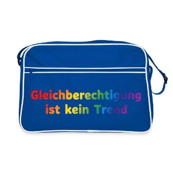 Gleichberechtigung ist kein Trend Regenbogen - Retro Tasche - Blau/Weiß - Vorne