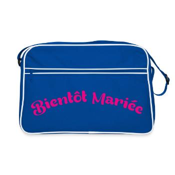 Future Madame : Design Bientôt Mariée Rose Chic - Sac Retro - bleu/blanc - Devant