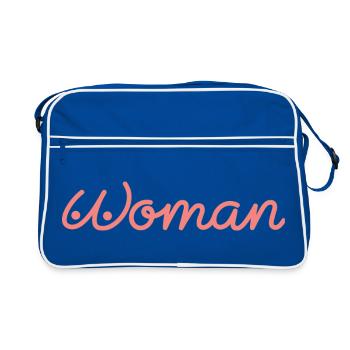 Frauentypografie Feministisches Body-Positivity-Design - Retro Tasche - Blau/Weiß - Vorne