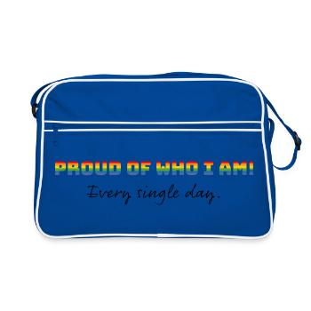 Rainbow | Proud of who i am | CSD - Retro Bag - blue/white - Front