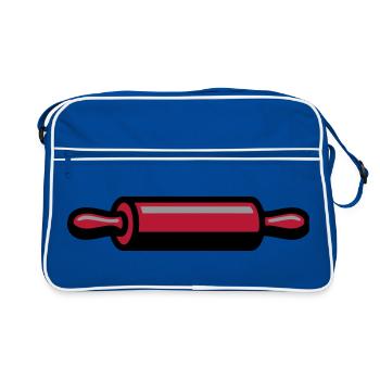 Rolling Pin Baking Baker Confectionery Logo - Retro Bag - blue/white - Front
