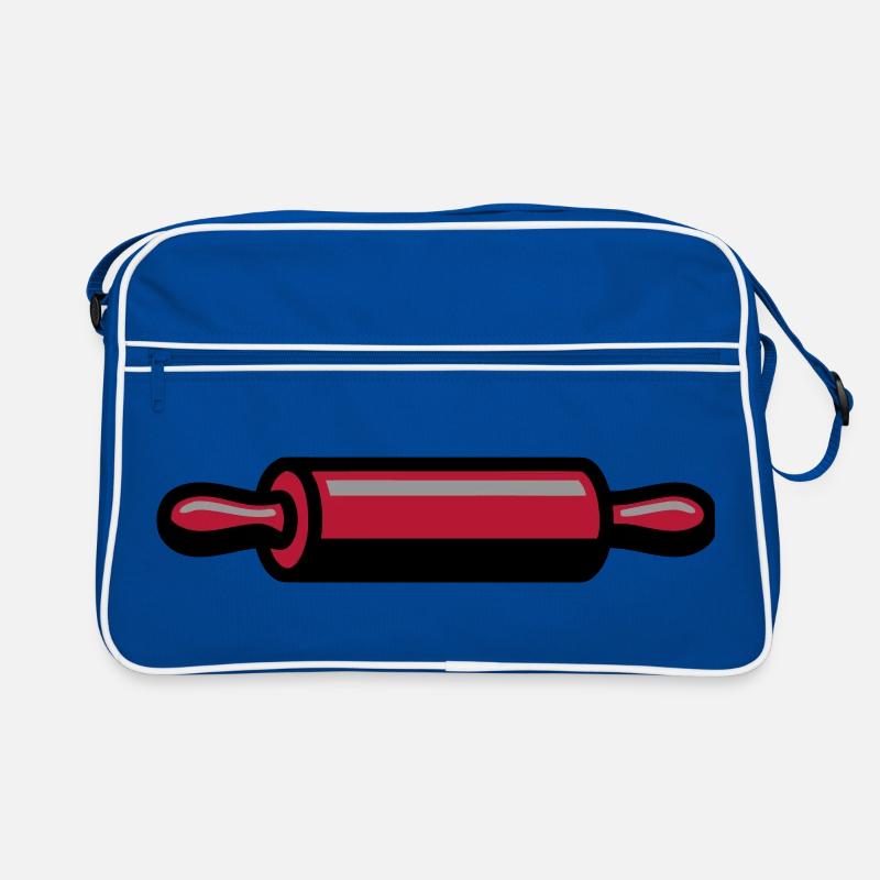 Nudelholz Backen Bäcker Konditorei Logo Retro Tasche