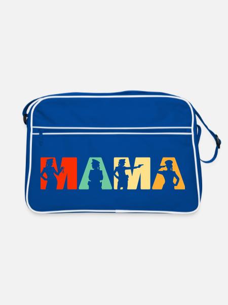 Police Mama Application de la loi Mère Rétro - Sac Retro - bleu/blanc - Devant
