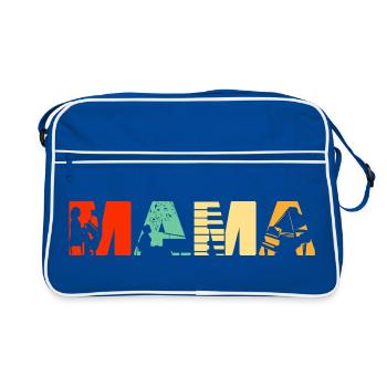 Mama Pianistin Musikerin Mutter Retro Vintage - Retro Tasche - Blau/Weiß - Vorne