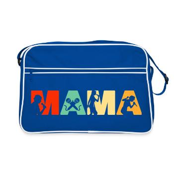 Mama Rapper Retro Vintage Female MC Silhouette - Sac Retro - bleu/blanc - Devant