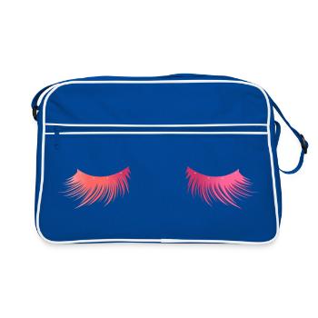 Long beautiful eyelashes - gift - Retro Bag - blue/white - Front