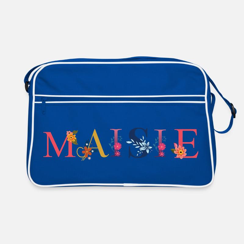 MAISIE Name mit Blumen geschmückt Retro Tasche